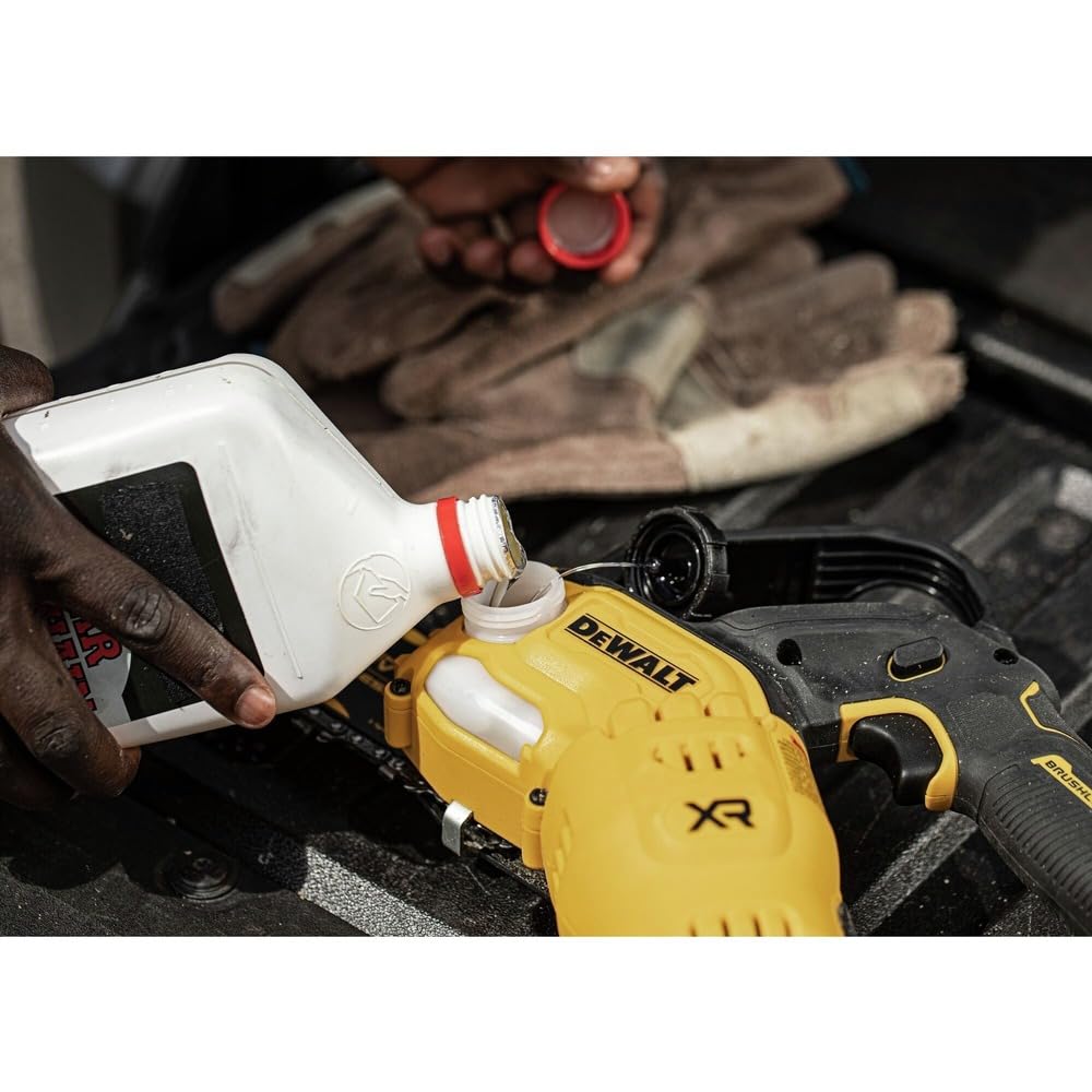 DEWALT onboard wrench enables quick tensioning during setup.