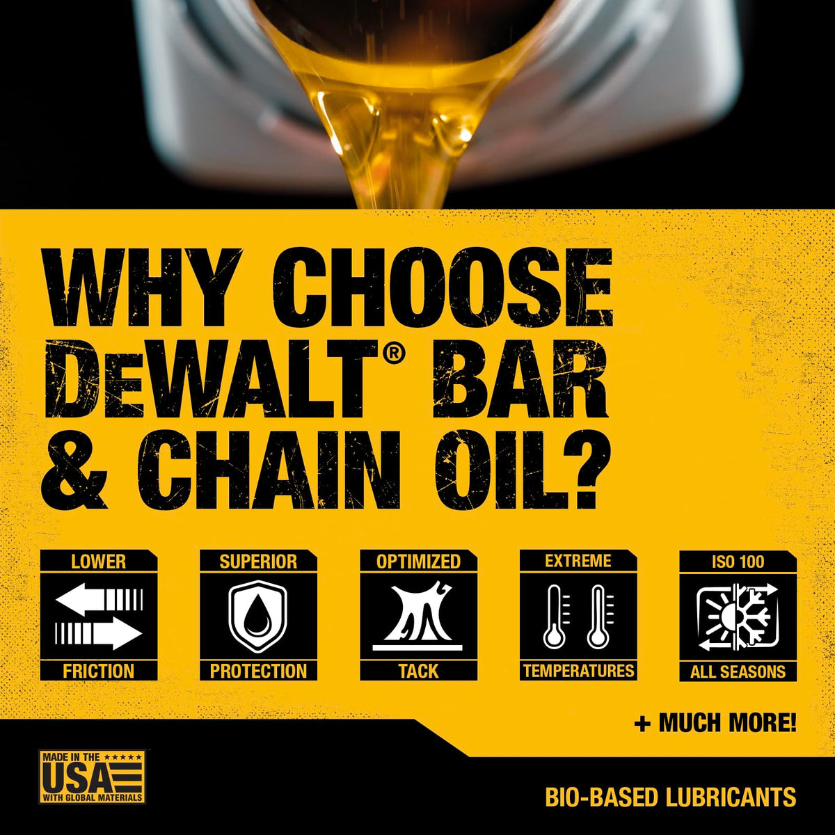 DEWALT pole saw and chainsaw oil delivering smooth operation