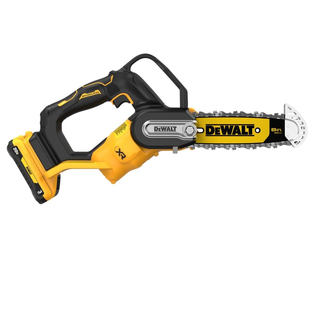 DEWALT integrated tip guard provides stability during upcuts in tight spaces.