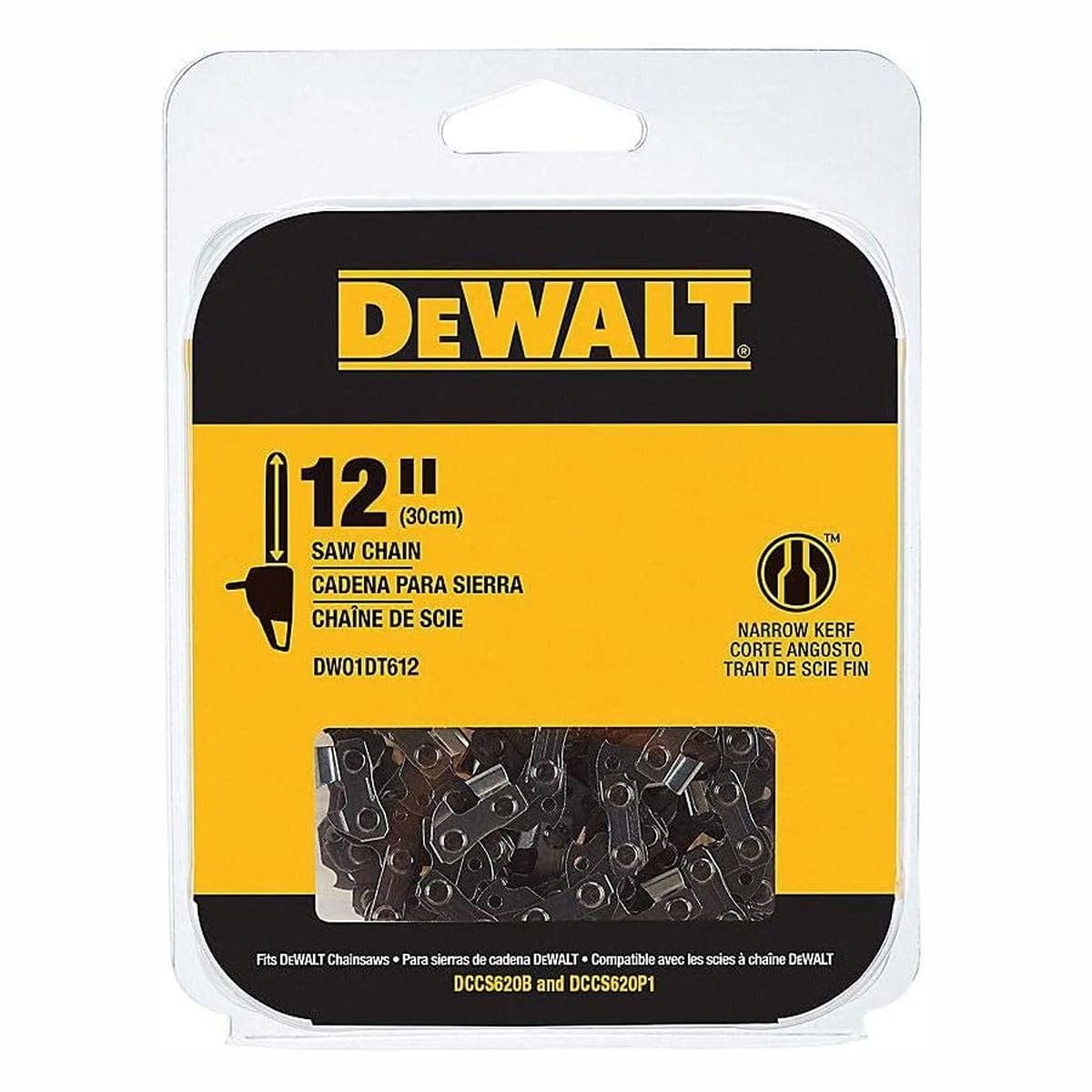 DEWALT replacement chainsaw chain 12in for precise, reliable cutting.