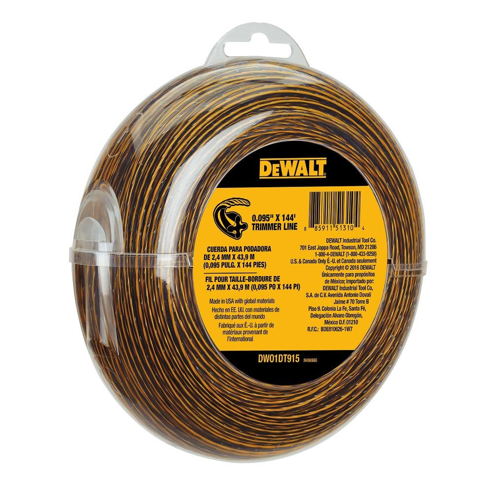 DEWALT trimmer line in use for clean cuts and long-lasting performance during yardwork