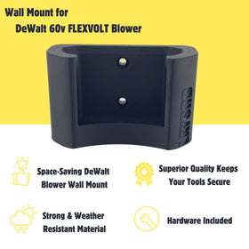 Dewalt wall mount back view highlighting compact profile for hidden installation.