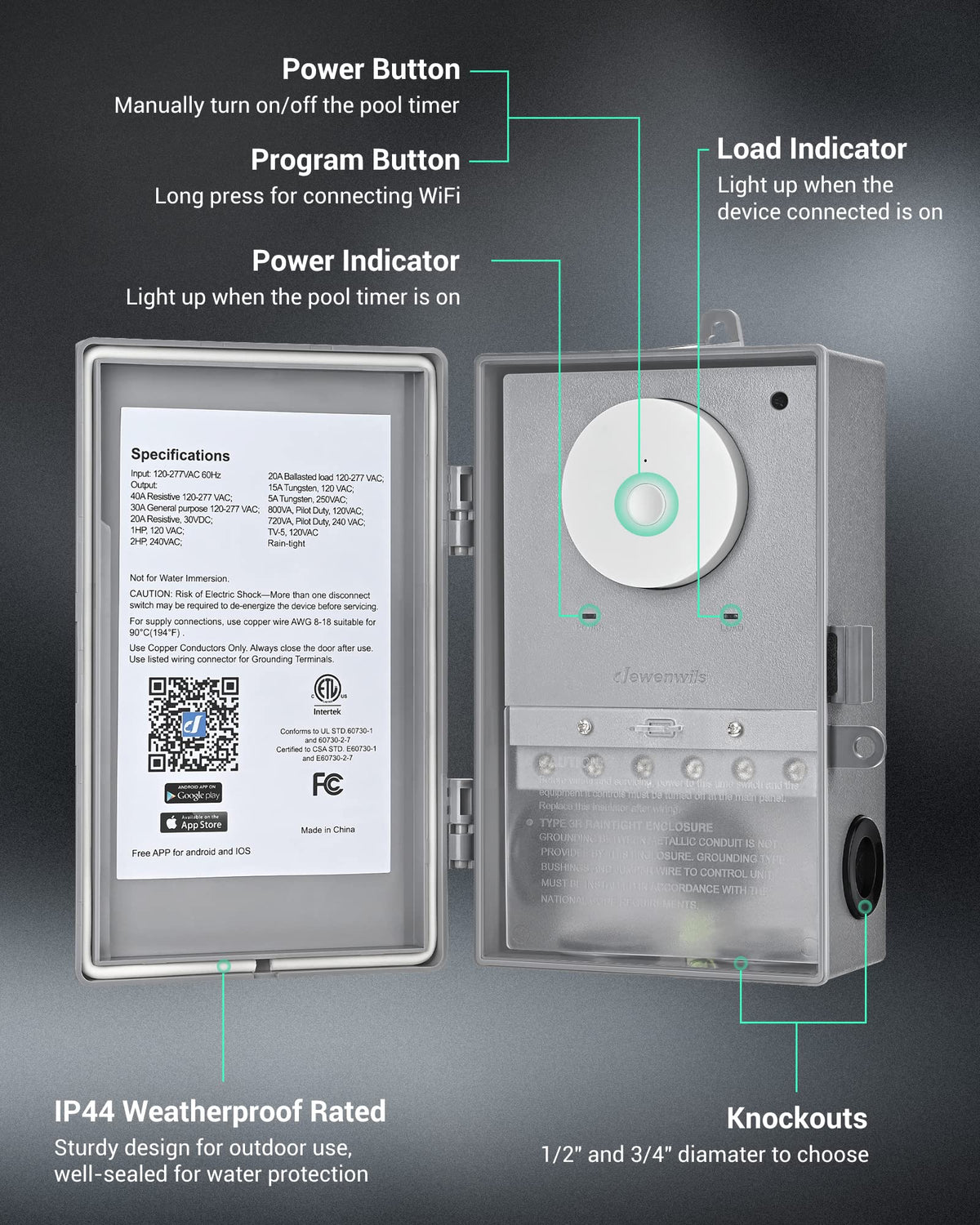 DEWENWILS ETL-listed timer supports energy-saving programmable schedules