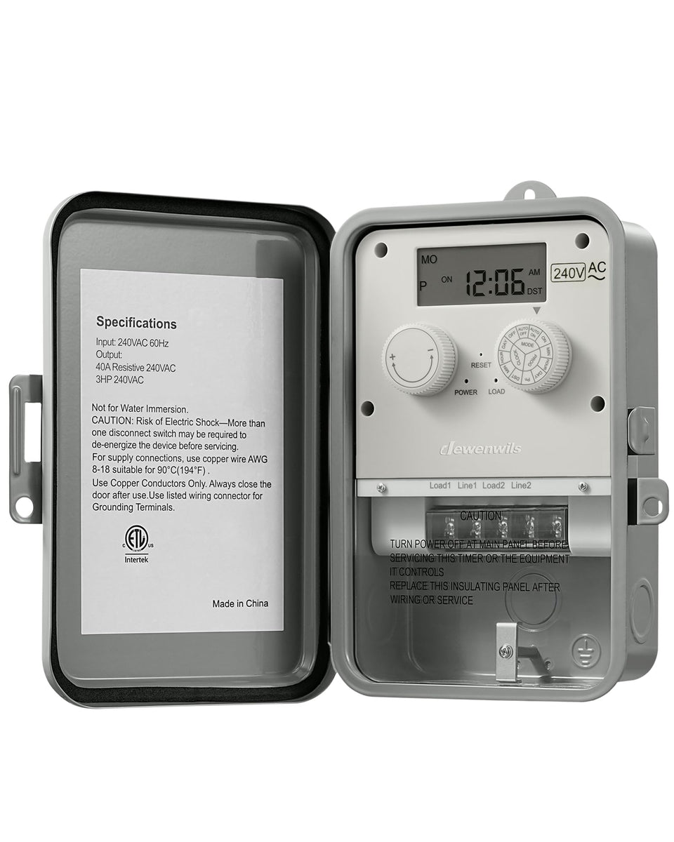 DEWENWILS outdoor timer with 7-day scheduling for reliable pool pump control