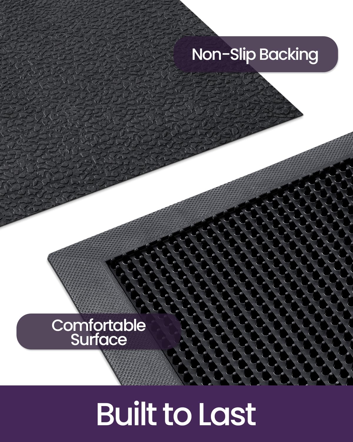 DEXI easy-clean rubber mat is vacuumed or rinsed