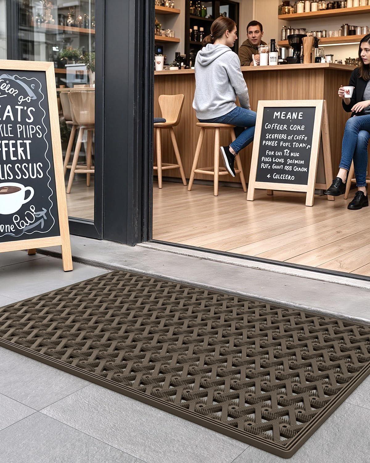 All-weather use withstands heat and cold at doorways.