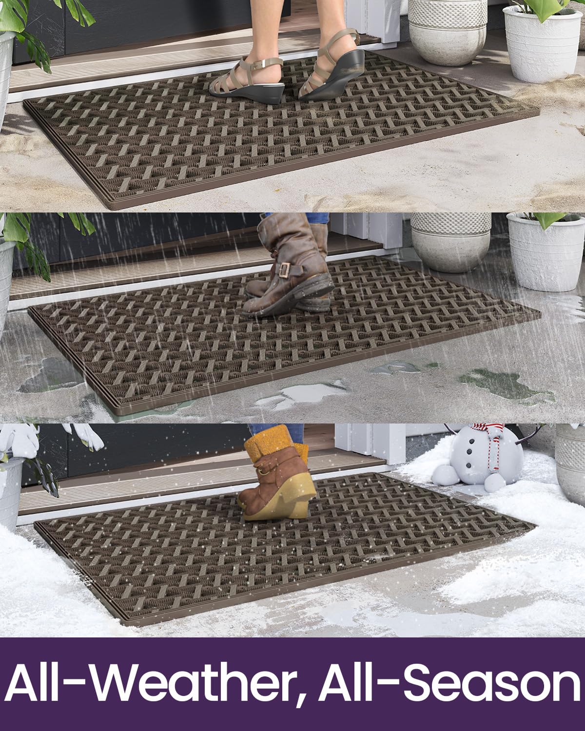 Drain holes with triangle design enable fast drainage.