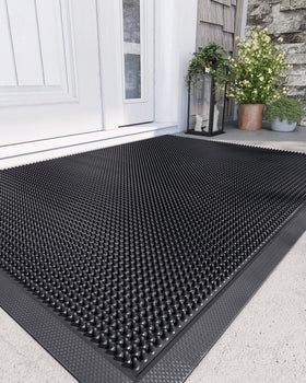 DEXI front door mat outdoors with non-slip backing helps keep the entry clean