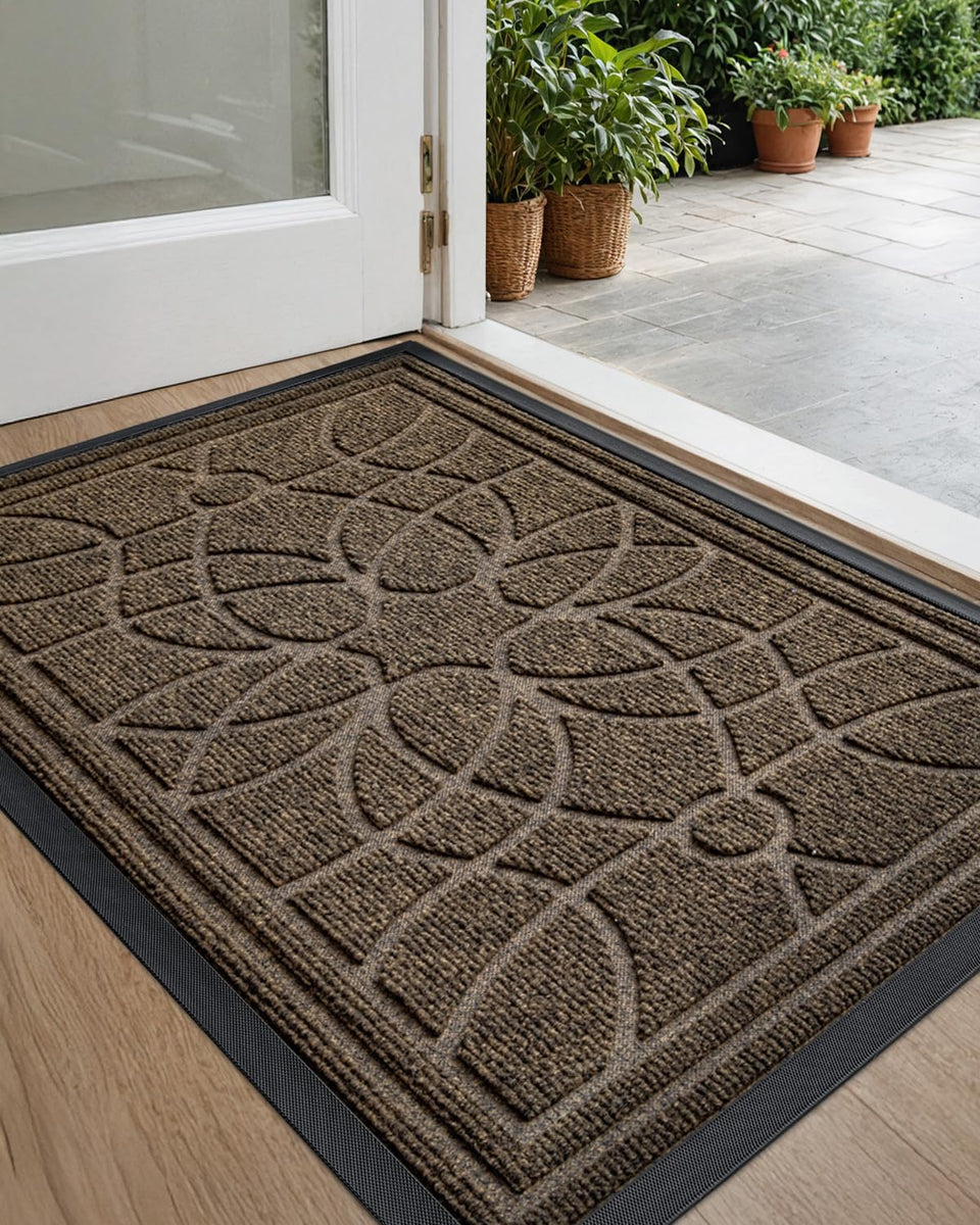 DEXI front door mat outside entrance brown traps dirt at the threshold
