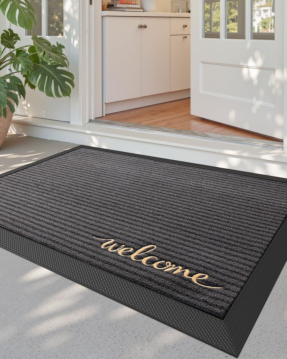 DEXI front door mat outside entrance traps moisture and dirt for a cleaner entry