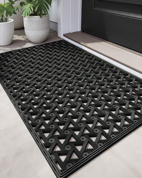 DEXI front door mat outside entrance traps dirt and welcomes guests at your threshold.