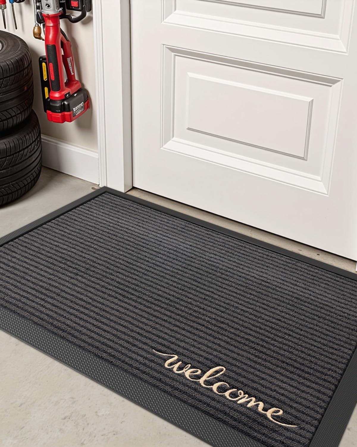 DEXI front door mat for patio use keeps thresholds tidy