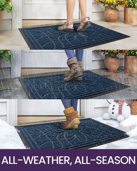 DEXI low-profile entrance mat blue fits under doors without snagging