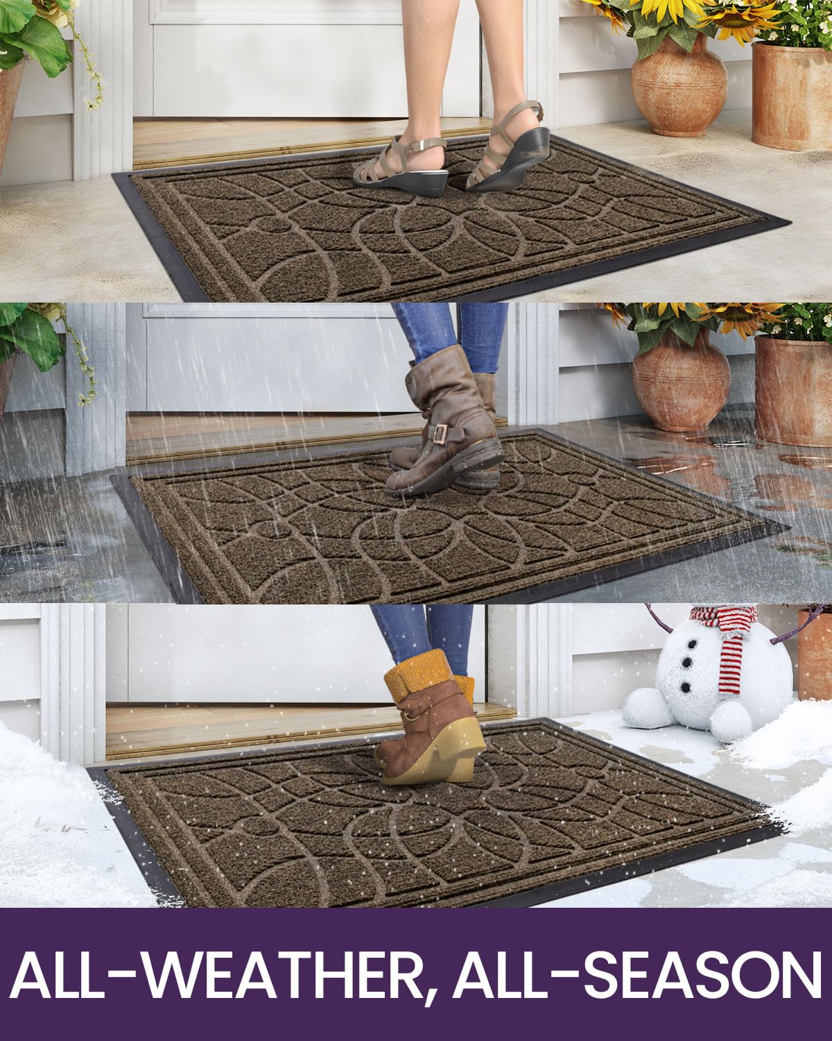 DEXI outdoor mat easy-clean rinse with hose and air dry