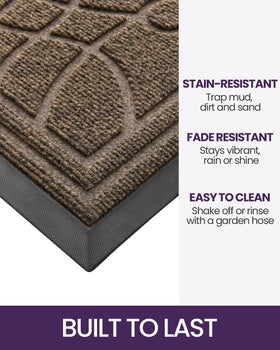 DEXI pattern groove dirt-trap mat keeps entryways cleaner after outdoor use