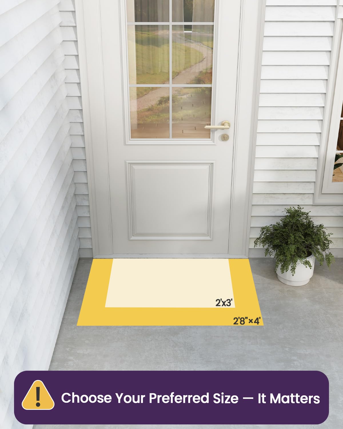 DEXI rubber-backed mat provides anti-slip grip for safe outdoor use