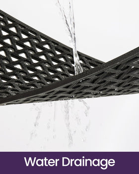 DEXI trench-like groove design sweeps dirt away before it crosses the threshold.