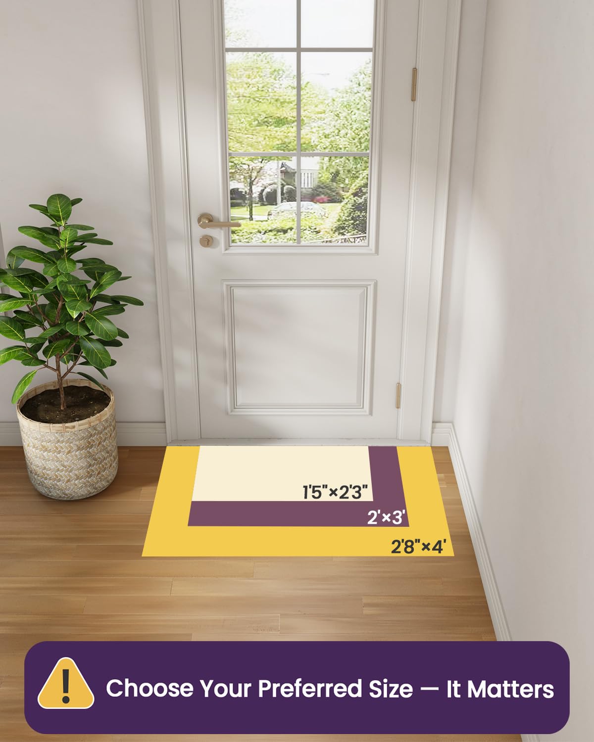 DEXI Ultra Thin Entryway Mat beige close-up woven fiber highlights absorbent surface