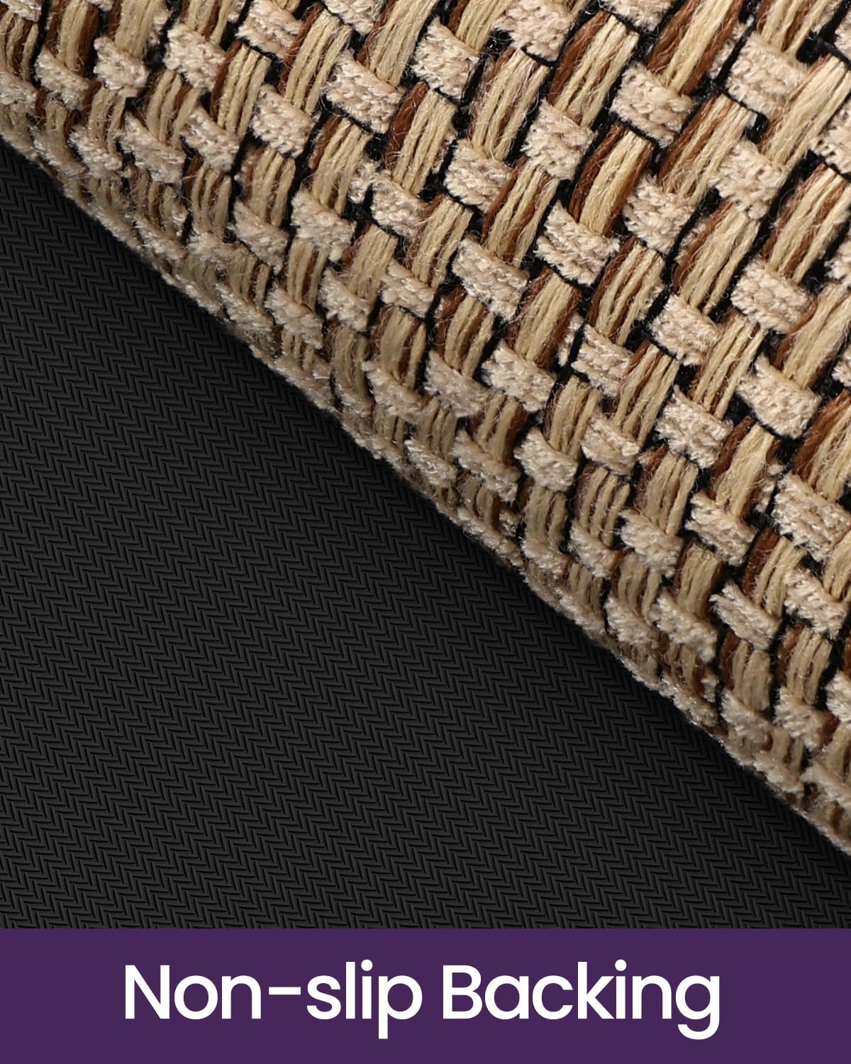 DEXI Ultra Thin Entryway Mat beige durable rubber backing resists slipping