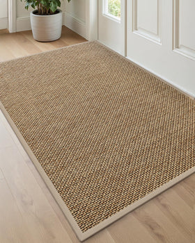 DEXI Ultra Thin Entryway Mat beige 32x48 front view shows low-profile clearance