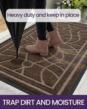 DEXI weather-resistant entry mat guards floors in rain and mud