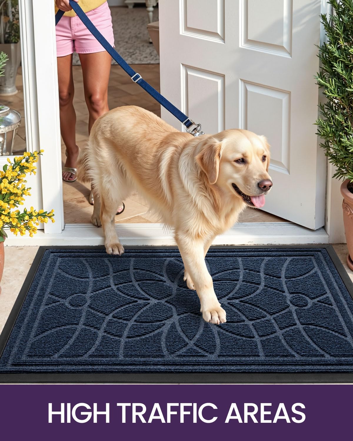 DEXI polypropylene top surface traps dirt keeping entryways tidy