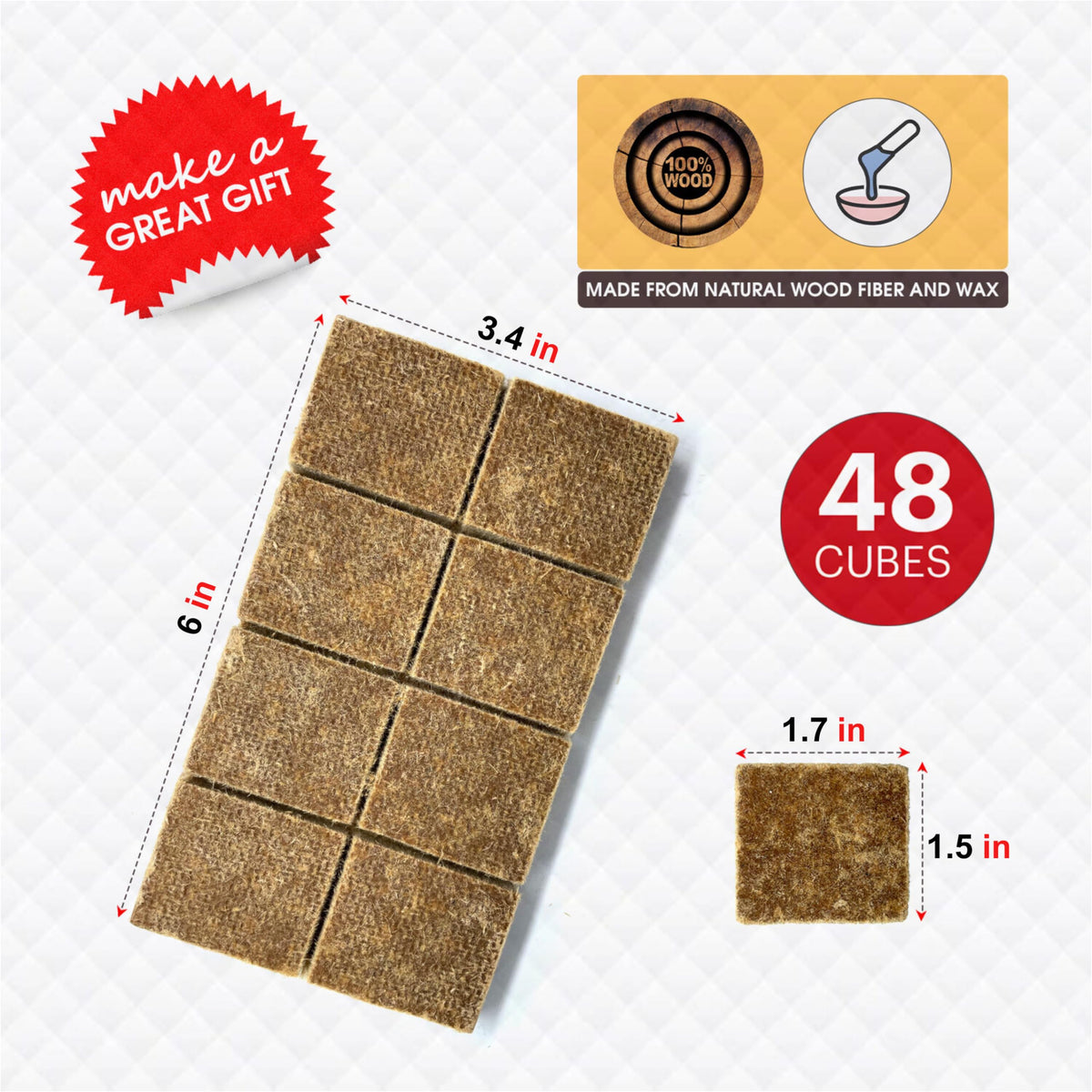Dextreme natural wood-wax cubes resist moisture for reliable outdoor lighting