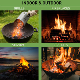 Dextreme fire starter suitable for indoor and outdoor fires.