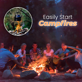 Dextreme fire starter packaging seen as a practical camping companion.