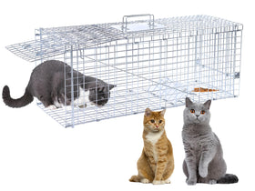 Dexyla 32-inch humane trap front view rustproof steel for safe wildlife capture.