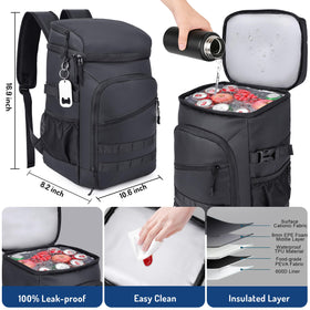 DEYACE Cooler Backpack MOLLE webbing for attaching extra gear.