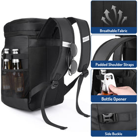 DEYACE Cooler Backpack water-resistant nylon withstands wet outdoor conditions.