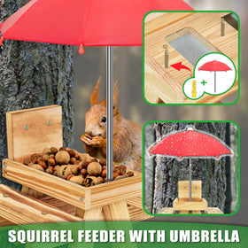 DFANG waterproof wooden feeder built for all-weather use