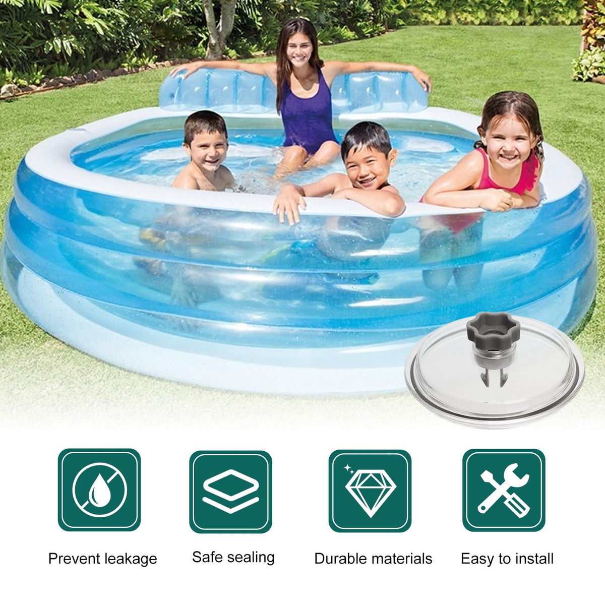 DFD sand filter pump valve and O-ring create a tight, leak-resistant seal.