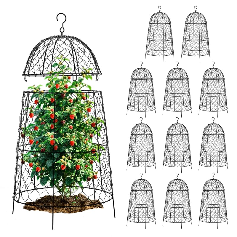 DFJFIFF garden cloche 20×12.6 inch with split top shielding seedlings from animals.