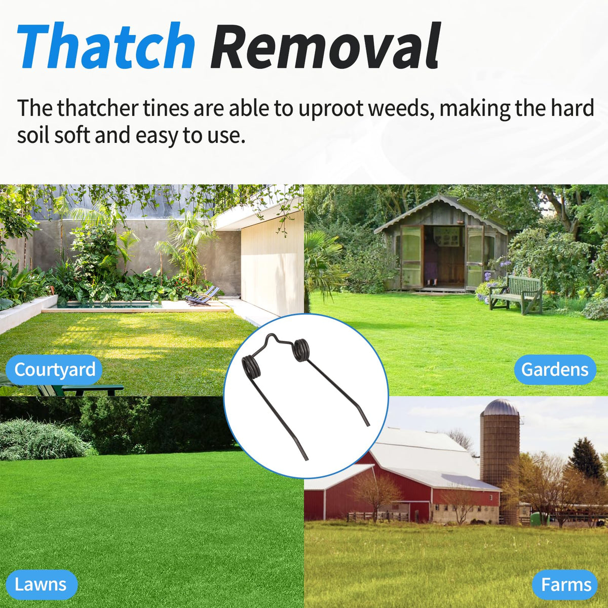 Dfnidy dethatcher tines durability for repeated use