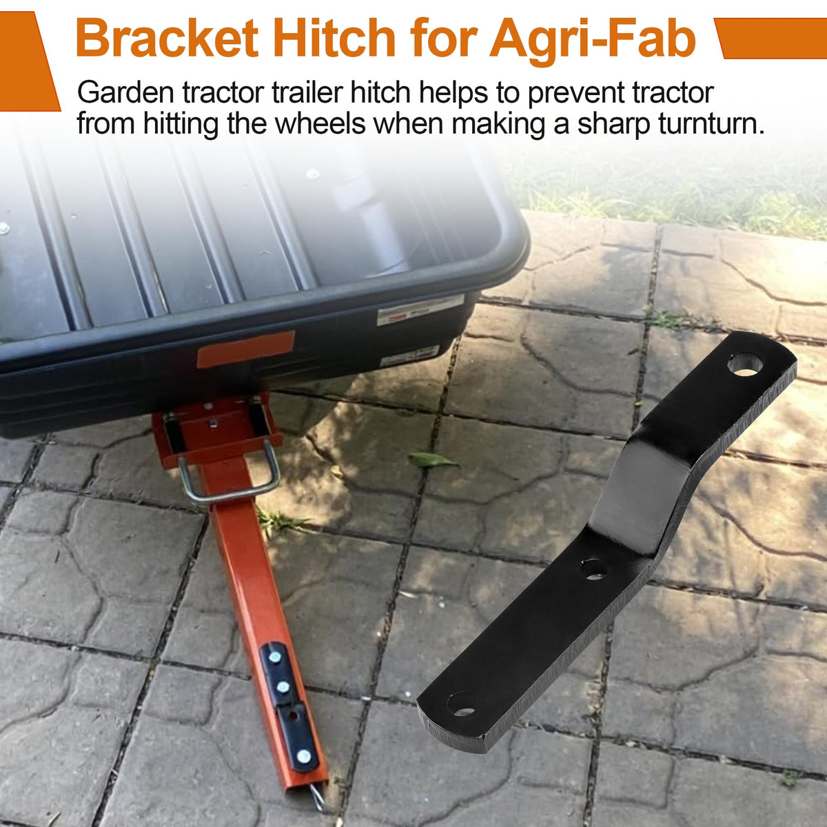 Dfnidy hitch tongue extension installation illustration with secure mounting.
