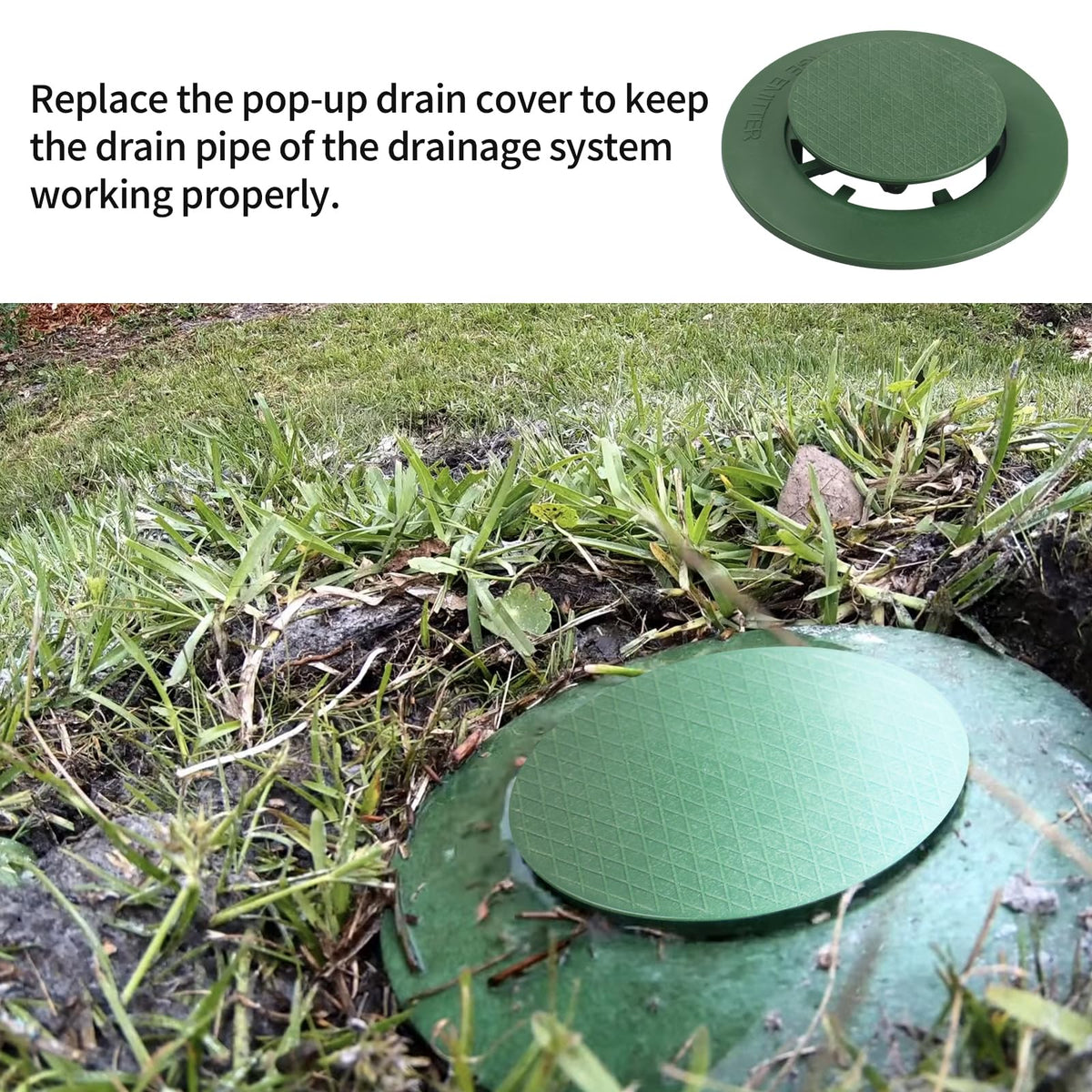 Ground-level flush installation of Dfnidy pop-up emitter cap reduces tripping hazards