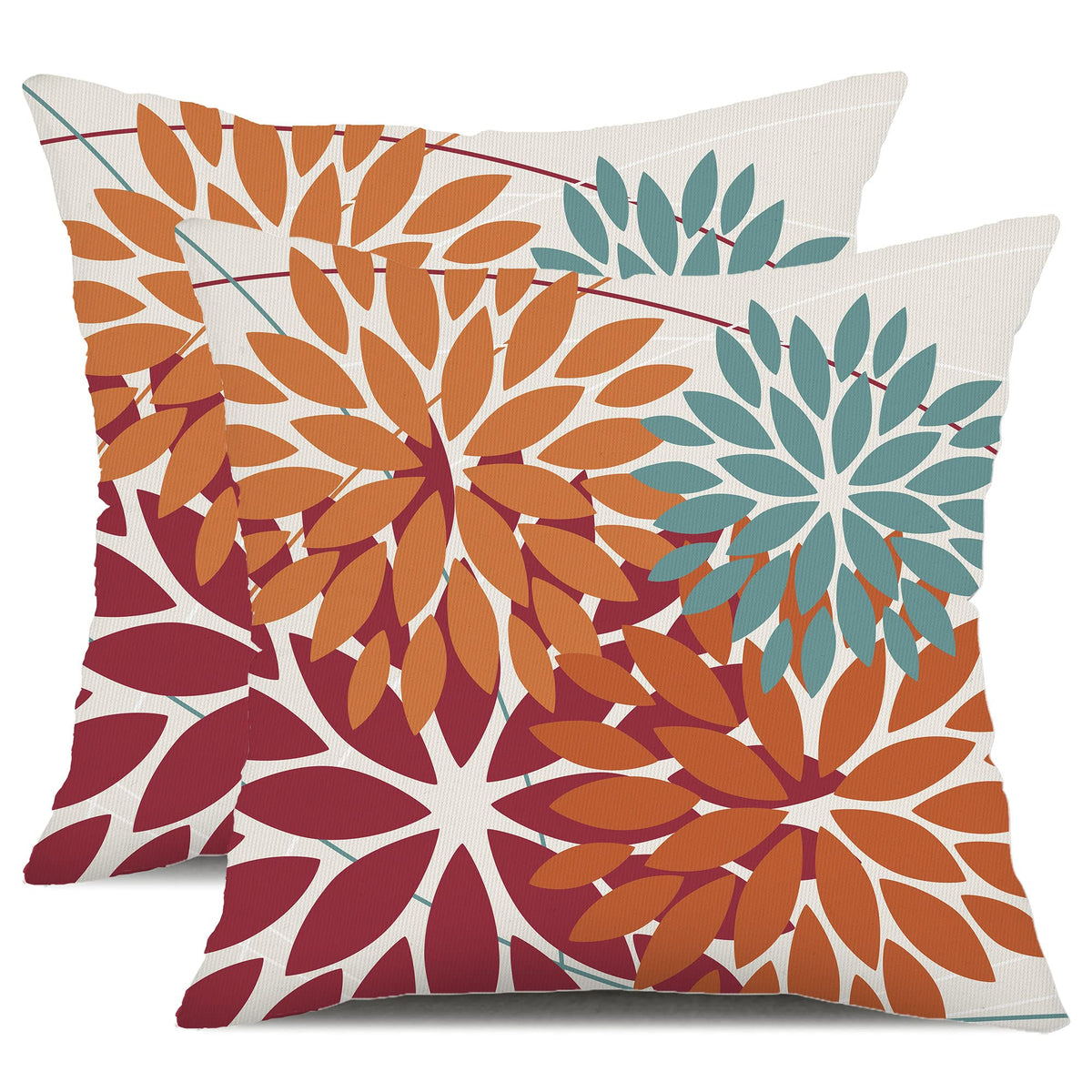 DFXSZ outdoor pillow cover with burnt orange geometric pattern for patio decor and weather resistance.