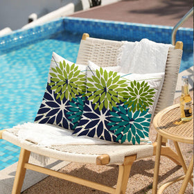 DFXSZ outdoor pillow cover 18x18 light green flower print for garden seating