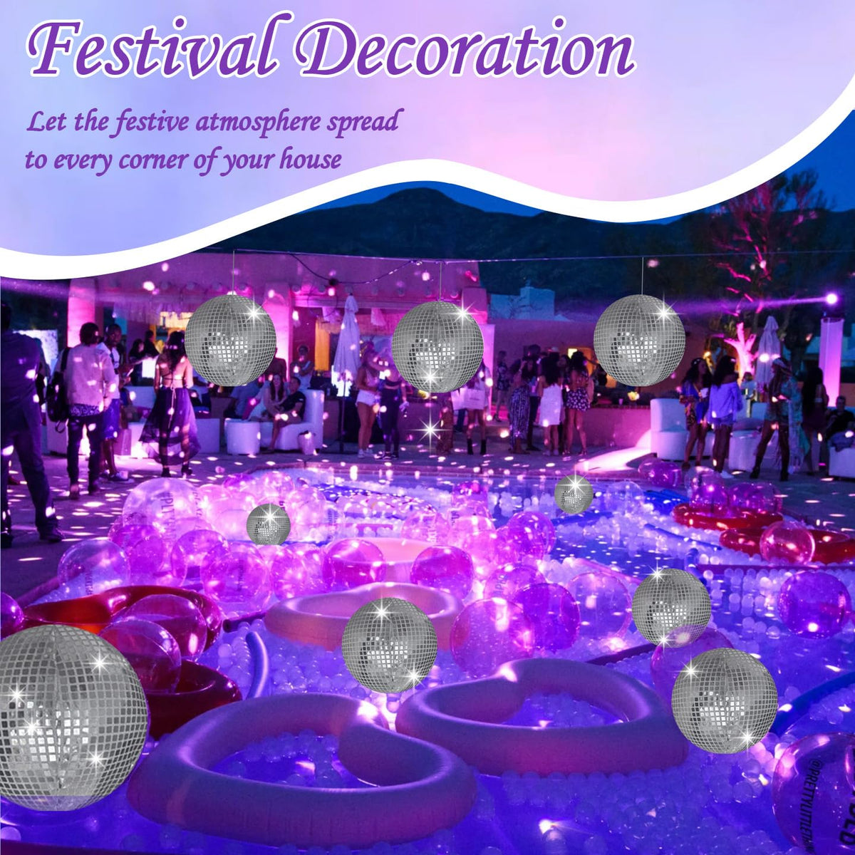 DGDRHZ disco ball cover sequins close-up, adds glamour to any party or wedding