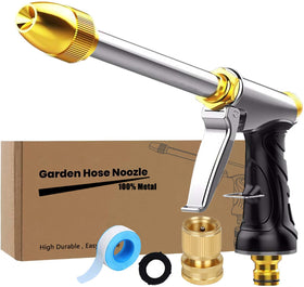 DGESRUNDA upgrade garden hose nozzle brass head for durable spray performance.