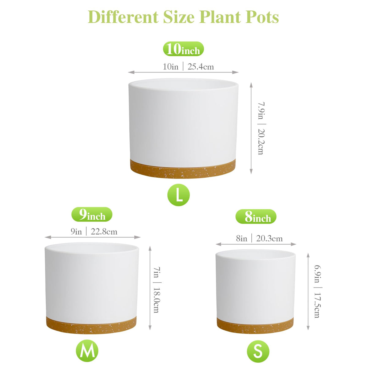DGJDLWHX 10-inch white-brown pot blends with any decor