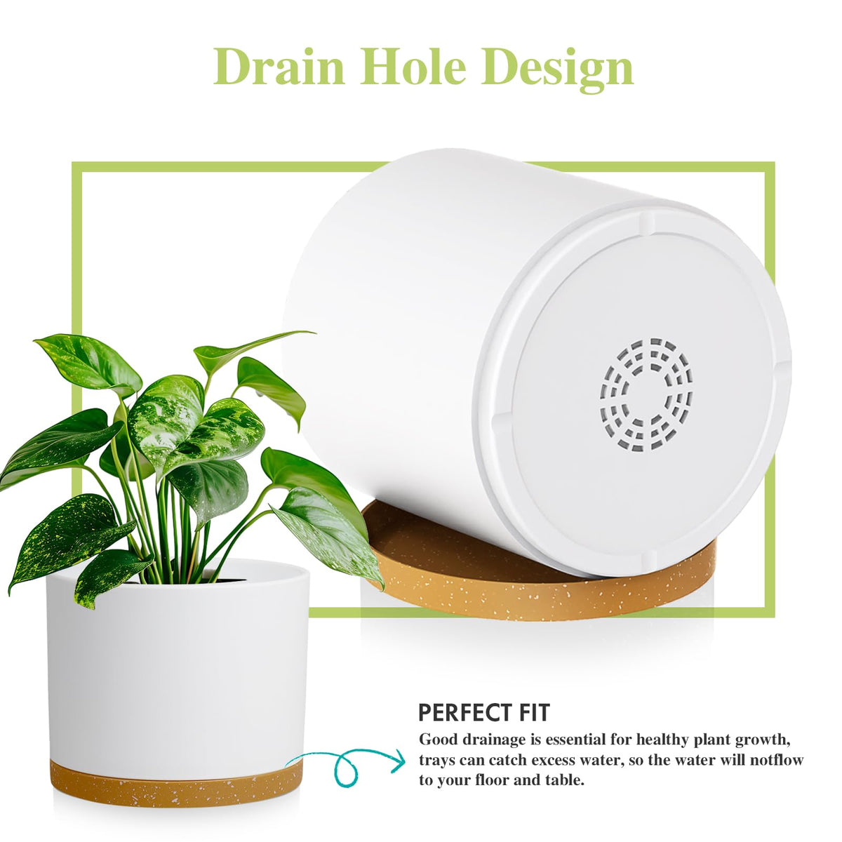 DGJDLWHX 8-inch black-brown pot versatile for large greenery