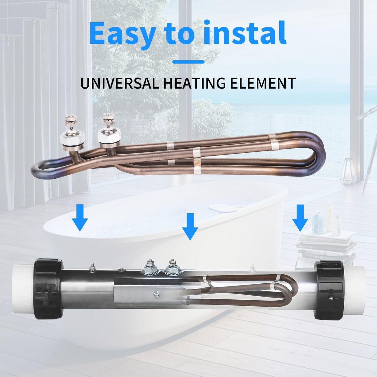 Dgqtrx Flo-Thru connection for reliable hot tub installation.