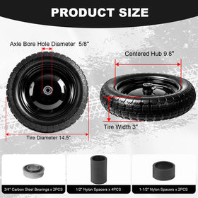 DGSL tire with a 3-inch centered hub for easy mounting and stability.