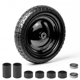 DGSL flat-free 14.5-inch wheelbarrow tire for reliable garden tasks.