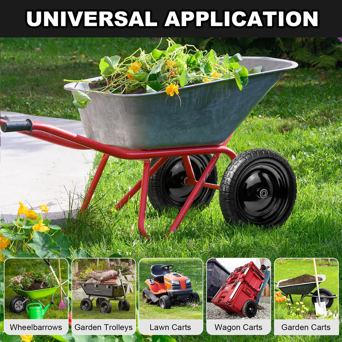 DGSL versatile outdoor-use tire suitable for gardening, hauling, and camping.