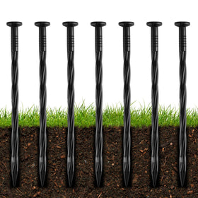 DharBnt heavy-duty landscape stakes anchoring weed barrier and fabric for a neat yard