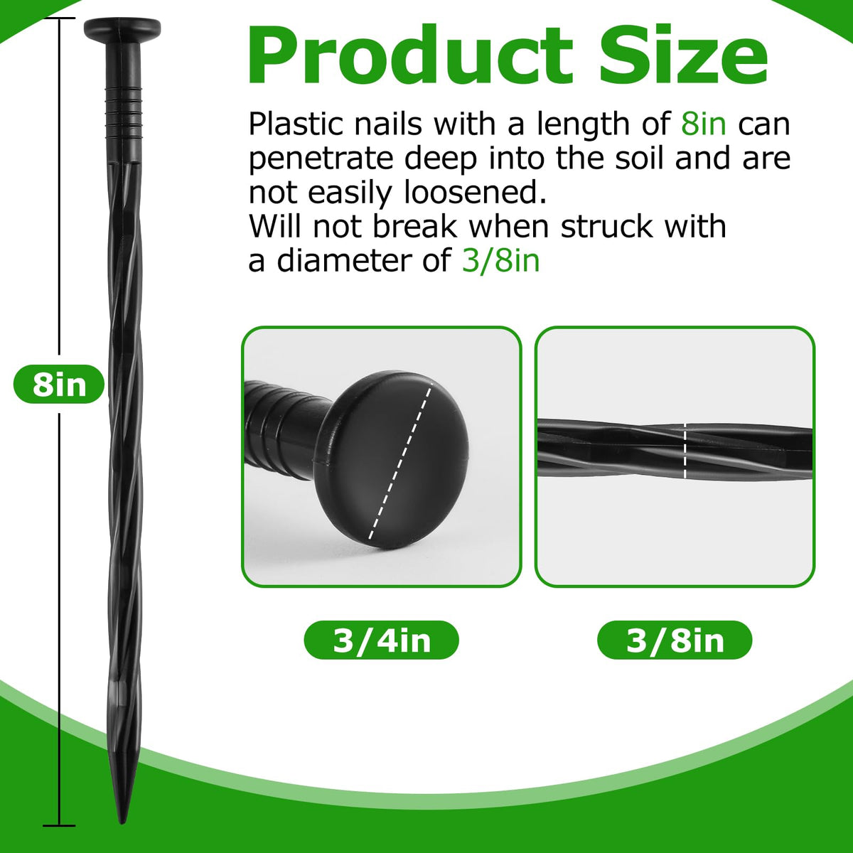 DharBnt weed barrier peg penetrates fabric for stable ground anchoring